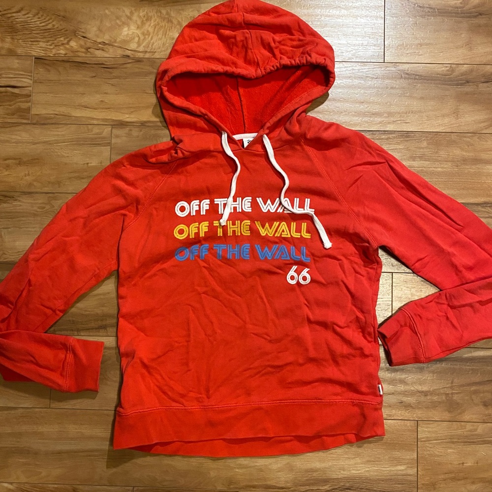 Women’s Red / Orange / Coral Vans “ Off The Wall” Hoodie